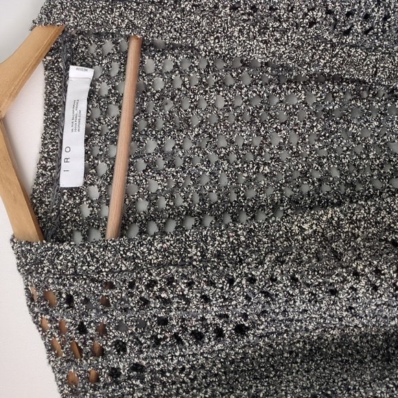 IRO Deep V Neck Ultimate Melange Boucle Spekle Pullover Oversized Lagenlook Sz M - Picture 2 of 10